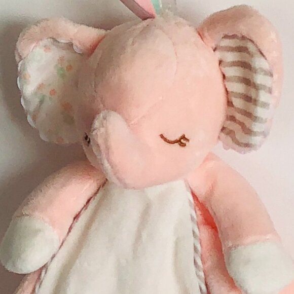 New w/ Tag Douglas Baby Lil' Snuggler Pink Elephant 🐘Lovey Blanket Plush🍼 - Picture 7 of 10
